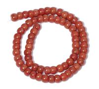 Perline rotonde piatte a forma di abaco di pietra rossa da 4 mm, distanziatore sciolto per la creazione di gioielli fai da te per braccialetti e