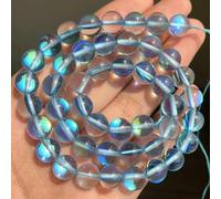 Perline rotonde sciolte in austriaco opaco AB per la creazione di gioielli, perline in pietra di luna glitterata, bracciale fai da te, fili da 15'', 6, 8, 10, 12 mm, blu liscio, 10 mm, 35 pezzi