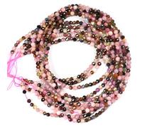Perline rotonde sfaccettate in tormalina multicolore per realizzare perline in pietra naturale fai da te per braccialetti e collane da 15 pollici 2 mm/3 mm, 3 mm circa 120 perline un filo