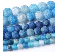 Perline rotonde sfuse in agata blu invecchiata da 10 mm, perline in pietra di cristallo energetico per la creazione di gioielli fai da te per braccialetti e collane