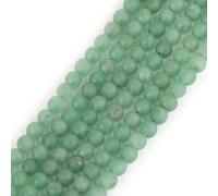 Perline rotonde sfuse in giada avventurina verde opaco, 4 mm, semi preziose, per la creazione di gioielli fai da te fatti a mano, 38,1 cm
