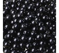 Perline rotonde sfuse in ossidiana nera, 8 mm, 98 pezzi, 2 fili, 81,3 cm, per gioielli fai da te (uk9,10402)