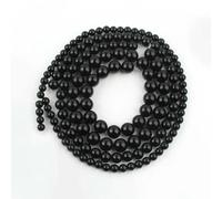 Perline rotonde sfuse in pietra naturale di turchese africano da 15'', 2, 3, 4, 6, 8, 10, 12 mm, per la creazione di gioielli, accessori per bracciali e collane fai da te, onice nero, 2 mm (circa 17