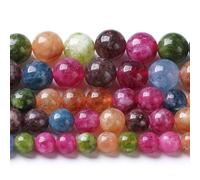 Perline rotonde sfuse in tormalina colorata da 4 mm, per la creazione di gioielli, bracciali, collane, 180 pezzi, 2 fili, 81,3 cm