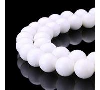 Perline semi preziosa naturale perline rotonde per fare gioielli filo 38,1 cm 12mm White Alabaster