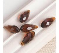 Perline sfaccettate a goccia 12x6mm 16x8mm 20x10mm con parte superiore in vetro di C forate, pendenti sciolti per la creazione di gioielli, fai da te, artigianato, risultati-7 marrone scuro-12x6mm -