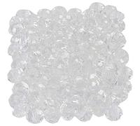Perline sfaccettate, dimensioni 5x6 mm, foro 1 mm, cristallo, 100pz