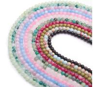 Perline sfuse colorate in fluorite naturale, rotonde, lucide, lisce, per fai da te, bracciali, collane, orecchini, creazione di gioielli (giada bianca, 8 mm) (15, cy)