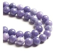 Perline sfuse in pietra calcedonio viola lavanda, 10 mm, 38 pezzi, per la creazione di gioielli fai da te, braccialetti e collane