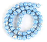 Perline sfuse rotonde in pietra naturale da 6-12 mm, con guscio azzurro e howlite, turchesi, per la creazione di gioielli, 10 mm, 36-37 pezzi