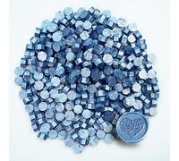 Perline Sigillo di Cera, Zifospy 370 PCS perline di cera per sigilli, perline per lettere biglietti d'auguri vino sigilli artigianali per inviti a nozze e feste (Grey Blue)