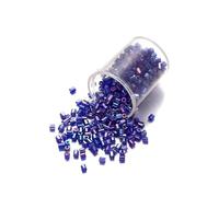 Perline Tubolari 1000/1800 pezzi 2 mm esagonali in vetro cilindrico sciolto piccolo seme ago for fai da te braccialetto collana gioielli creazione forniture(Purple,2mm x 1800Pcs)
