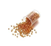 Perline Tubolari 1000/1800 pezzi 2 mm esagonali in vetro cilindrico sciolto piccolo seme ago for fai da te braccialetto collana gioielli creazione forniture(Gold,2mm x 1800Pcs)