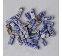 Perline tubolari quadrate 4x13mm Pietra Lazuli Agata Perline piatte rettangolari Charm-8 Puntini blu-4x13mm 15 pz