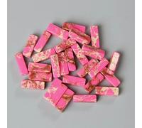 Perline tubolari quadrate da 4x13,0 mm, in pietra naturale, lapislazzuli, agate, perline piatte rettangolari, per la creazione di gioielli, fai da te, bracciale Chakra, sfuso - 31 rosa imperi