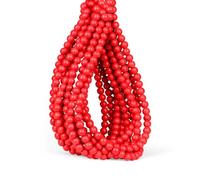 Perline turchesi rosse, 8 mm, 100 pezzi, pietre naturali rotonde sfuse per la creazione di braccialetti e gioielli, GE6-S217