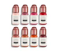 Perma Blend Luxe Pucker Up Buttercup Lip Pigment Ink Set, Professional Tattoo Microblading, Cotton Candy, Victorian Rose, Cherry Red, Henné, Zafferano, Marrone, Buccia d'Arancia