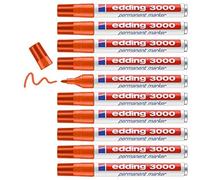 Permanent Marker Edding 3000 Orange (10 Units) NUOVO