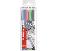 Permanent-Marker - STABILO Write-4-all - superfein - 4er Pack - blau, rot, grün,