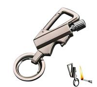 Permanent Match Infinity Lighter, Portable Multifunctional Ignition Device, Fiammiferi permanenti in metallo, impermeabili, portachiavi per auto, Senza benzina (Nrgento)