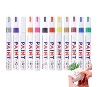 Permanent Waterproof Pens - 12 Oil Based Paint Markers | Paint Pens | Paints Markers for Canvas | Quick Dry Permanent Craft Art Pen Supplies for Mug Metal Rock Painting Fabric Stone Tire Canvas Glass
