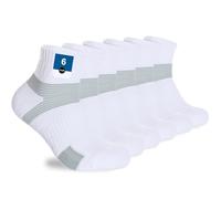 PERMANENTLY001 calzini a un quarto sportivi tennis calzini uomo donna calzino bassi ginnastica traspiranti imbottiti anti-vescich camminat pickleball Corsa basket trekking 47-50 Bianchi XL 6P