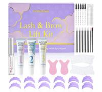 PERMANIA Kit per il sollevamento delle ciglia, 2 in 1, coreano per il sollevamento delle ciglia e la laminazione delle sopracciglia, con scudi in silicone a occhi aperti, formula delicata, risultati