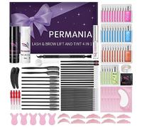 PERMANIA Lash Lift e Tinta Ciglia, set per Lifting Sopracciglia e Ciglia 4 in 1 e set Nero, per Salone Professionale e uso Domestico