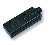 Permaplug Presa a 2 Postazioni Robustissima in Gomma da Traino, 13A, Nero