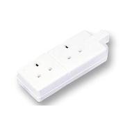 PERMAPLUG Presa a Doppia Uscita in Gomma Resistente, Bianca, 13A