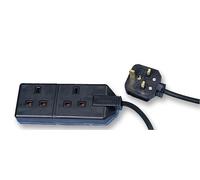 PERMAPLUG Prolunga Industriale 2 Prese, 4m, Nero