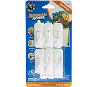 Permastik Small Wire HOOKs Value Pack, 6 ganci e 6 strisce adesive per 1 kg ciascuna, bianco