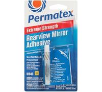 Permatex 81840 Extreme Rearview Mirror Professional Strength Adhesive, 2 parti adesive & Activator, Permanent Bond, Use on Metal Buttons Only 1 x 6 ml