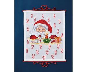 Permin Kit per ricamo a punto croce, calendario dell'Avvento con Babbo Natale e topi