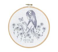 Permin Kit per ricamo a punto croce con telaio da ricamo Cecilie