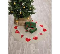 Permin Kit per ricamo a punto croce, coperta per albero di Natale, motivo a forma di cuore e cono