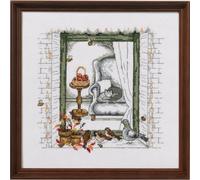 Permin Kit per ricamo a punto croce, motivo: finestre autunnali