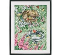 Permin Kit per ricamo a punto croce, motivo: uccelli, giardino