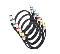 PERMUST 5 PC Cavo XLR a 3 pin maschio-femmina per microfono 1,5 m cavo di collegamento cavo segnale DMX Cavi Dmx per luci da palcoscenico (connettore in metallo)