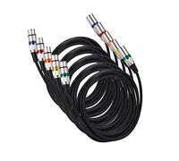 PERMUST 5 PC Cavo XLR a 3 pin maschio-femmina per microfono 3M cavo di collegamento cavo segnale DMX Cavi Dmx per luci da palcoscenico (connettore in metallo)