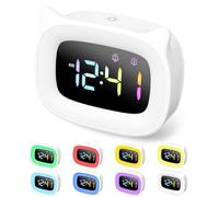 PERMUST Bianco LED Sveglia Bambini, Sveglia da Comodino, Luminosità Regolabile, Sveglia per Bambini, 18 Suonerie, Sveglia da Comodino Digitale di alta qualità, 4 Modalità, Porta di Ricarica USB