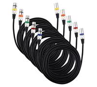 PERMUST (Confezione da 5 Cavo per microfono XLR a 3 pin maschio a femmina 5m, cavo di collegamento del cavo di segnale DMX Cavi Dmx per luci da palcoscenico (connettore in metallo)