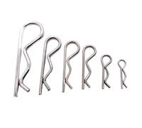 Perni a molla a forma di R acciaio inossidabile, Coppiglie a molla a forma di R in acciaio inossidabile 304 Clip a Argento Dimensioni multiple(M1x18mm 10pcs)