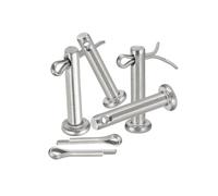 Perni Con Cerniera A Foro Singolo Da 4 Pezzi, Sistemi Di Bloccaggio Con Gancio A Testa Piatta A Foro Singolo In Acciaio Inossidabile M8 304 Con Coppiglie(M8x100mm)