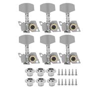 Perni di Accordatura per Chitarra, Meccaniche a Blocco, Set di 6 Pezzi Destra Argento per Ukulele - Resistenza Antiarruggine, Facili da Sostituire, Ideali per Accordatura Stabile (Set di sei pulsanti