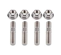 Perni di scarico da 10 mm e dadi dentellati Kit flangia collettore M10x1,25 Dadi in acciaio inossidabile(4PCS)