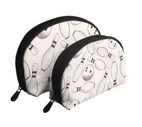 Perni E Palle Da Bowling, Borsa per trucco a conchiglia Portamonete da donna Borsa da toilette piccola Borsa per cosmetici 2 pezzi