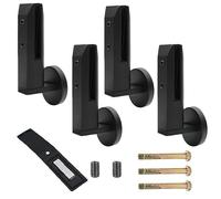 Perni in Vetro Laterali in Acciaio Inossidabile 304 - Finitura Nera, compatibili con vetri Spessi 10-12,7 mm (3/8"-1/2"), per sistemi di Scale, Ponti e ringhiere,Nero,4 Pack