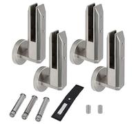 Perni in Vetro Laterali in Acciaio Inossidabile 304 - Finitura Nera, compatibili con vetri Spessi 10-12,7 mm (3/8"-1/2"), per sistemi di Scale, Ponti e ringhiere,Argento,4 Pack
