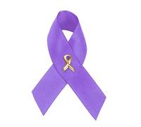 Perni per la consapevolezza del nastro viola - Pin a nastro viola per Alzheimer, violenza domestica, epilessia, cancro al pancreas, lupus, consapevolezza della malattia di Crohn - Perfetto per gruppi di sostegno, regali e raccolta fondi, Raso, raso